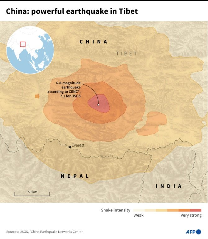 Rescuers Search For Survivors After Quake In China's Tibet Kills At Least 126