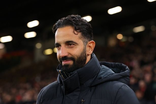 MANCHESTER, ENGLAND - NOVEMBER 28: Manchester United Manager Ruben Amorim looks on during the UEFA Europa League 2024/25 League Phase MD5 match between Manchester United and FK Bodo/Glimt at Old Trafford on November 28, 2024 in Manchester, England. (Photo by James Gill - Danehouse/Getty Images)
