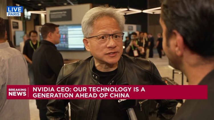 If all the AI developers are in China, the China stack is going to win, Nvidia CEO tells CNBC