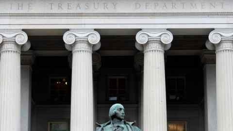 The Treasury department building in Washington