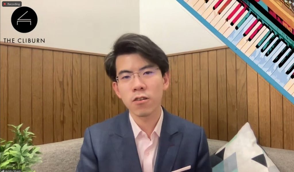 Aristo Sham speaking in an online news conference on June 12, 2025. Photo: The Cliburn