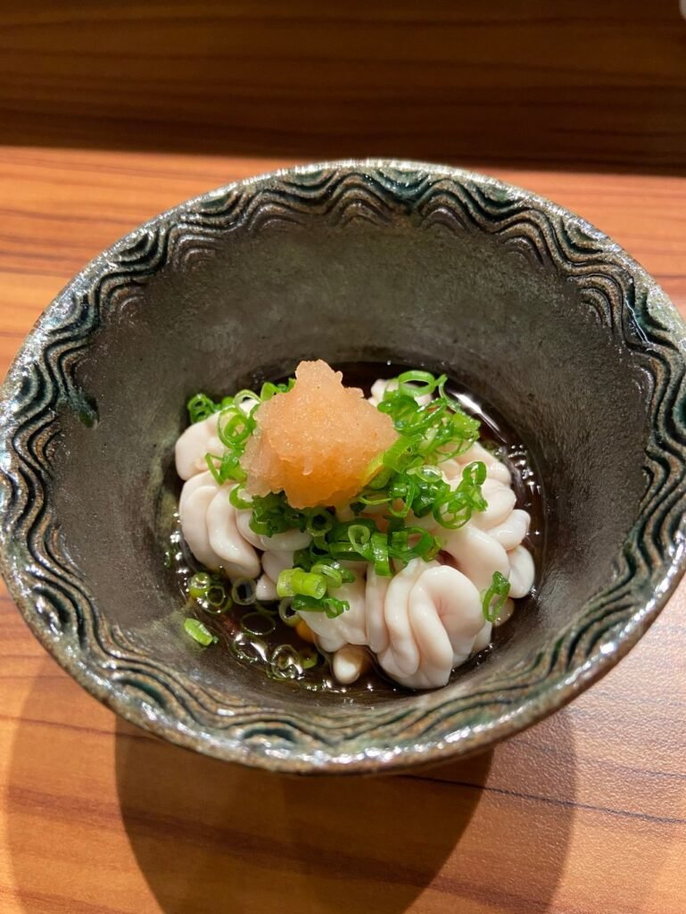 Shirako with ponzu at Kyoto-Oden Masa, in Causeway Bay. Photo: Susan Jung