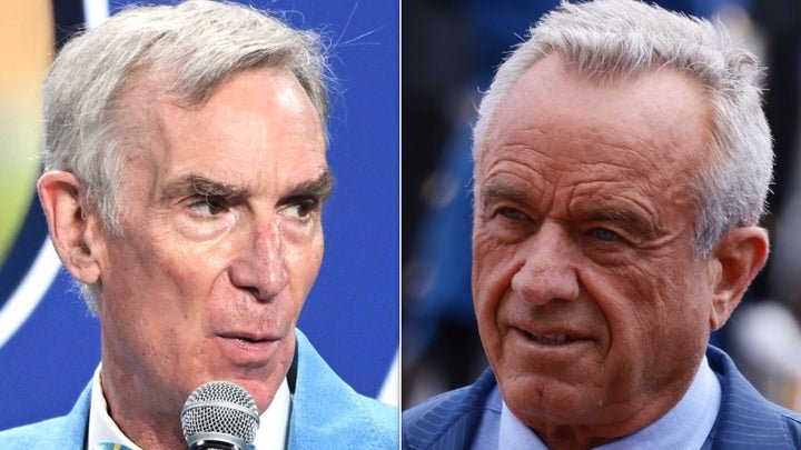 Bill Nye (left) slammed Robert F. Kennedy Jr. (right) citing old text messages he received that shared anti-vaccine rhetoric.