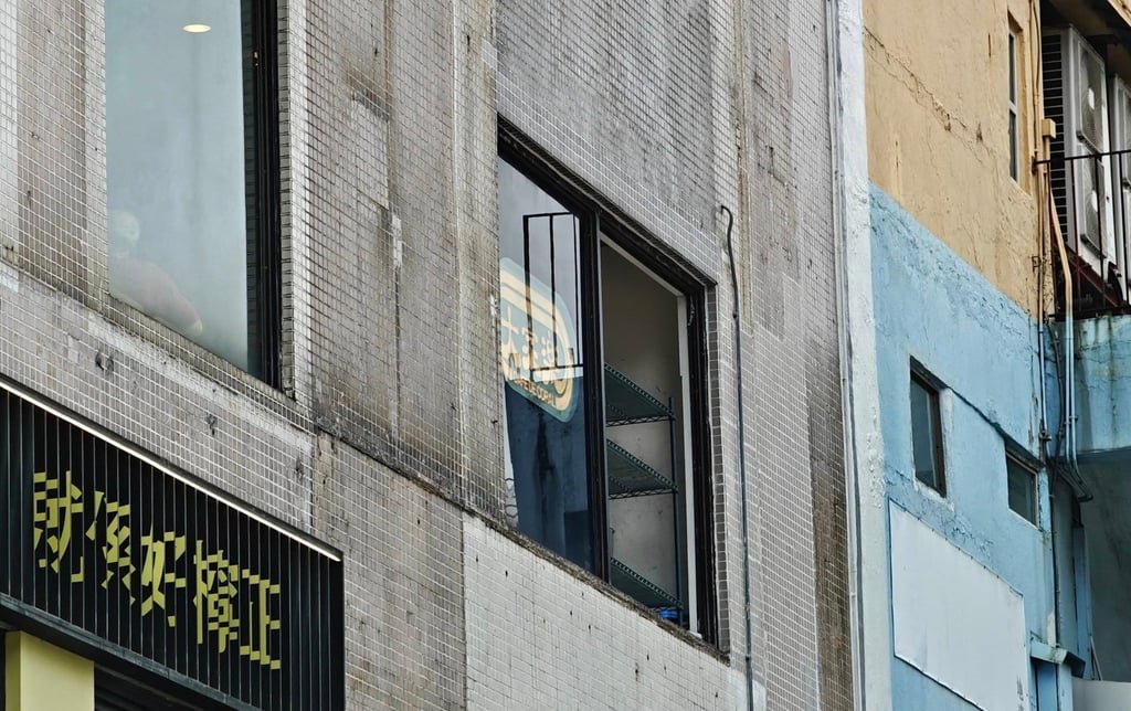 The pane is thought to have been knocked out of the window frame by a toppled shelf. Photo: SCMP