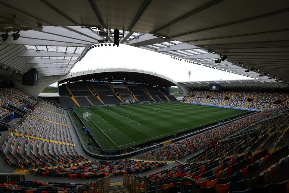 UDINE, ITALY - MAY 25: A general view inside the stadium before kick off at the Serie A match between Udinese and Fiorentina at Stadio Friuli on May 25, 2025 in Udine, Italy. (Photo by Timothy Rogers/Getty Images)