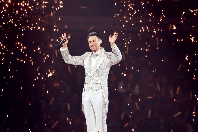 Hong Kong star Jacky Cheung performs during his concert in Hong Kong, Jan. 28, 2019. Photo by AFP