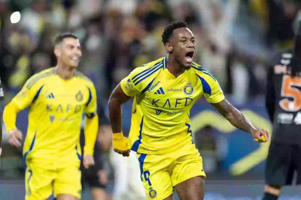 Jhon Duran in action for Al Nassr. Image credit: Getty