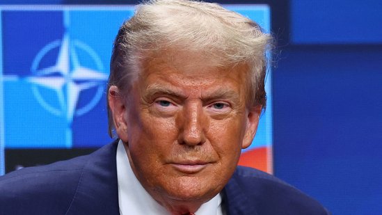 US President Donald Trump reacts during a press conference at a NATO summit in The Hague, Netherlands, June 25, 2025.(Reuters)