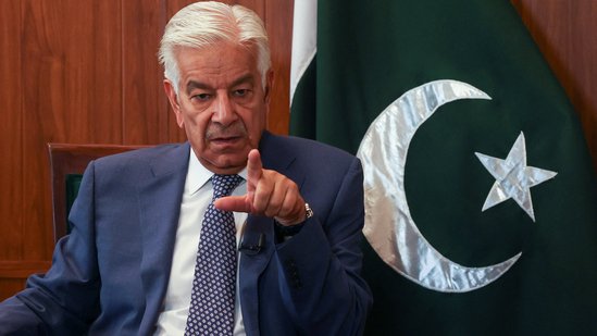 Pakistan's defence minister Khawaja Muhammad Asif during an interview with Reuters in Islamabad, Pakistan, May 8, 2025.(Reuters)