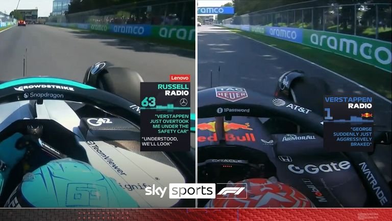 Did Max Verstappen overtake George Russell under safety car