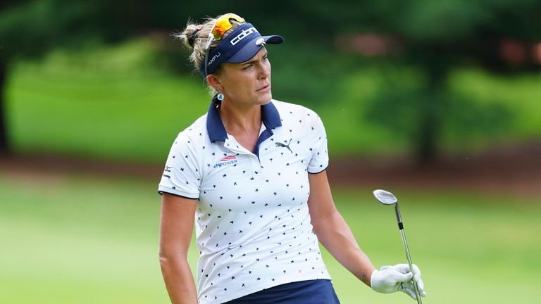 Lexi Thompson plays her second shot on the fifth hole during the final round o Dow Championship (Brian Spurlock/Icon Sportswire)