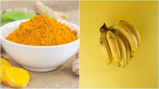 Know the health benefits of consuming turmeric and bananas every day.(Freepik, Pexels)