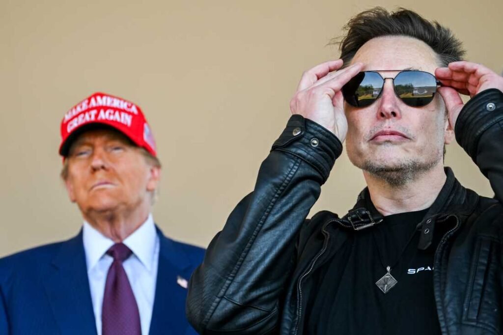 Donald Trump and Elon Musk watch the launch of the SpaceX Starship rocket on November 19, 2024 in Brownsville, Tex. shortly after Trump's election victory.