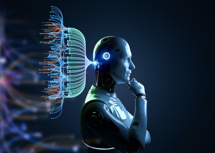 Humanoid robot thinking though AI