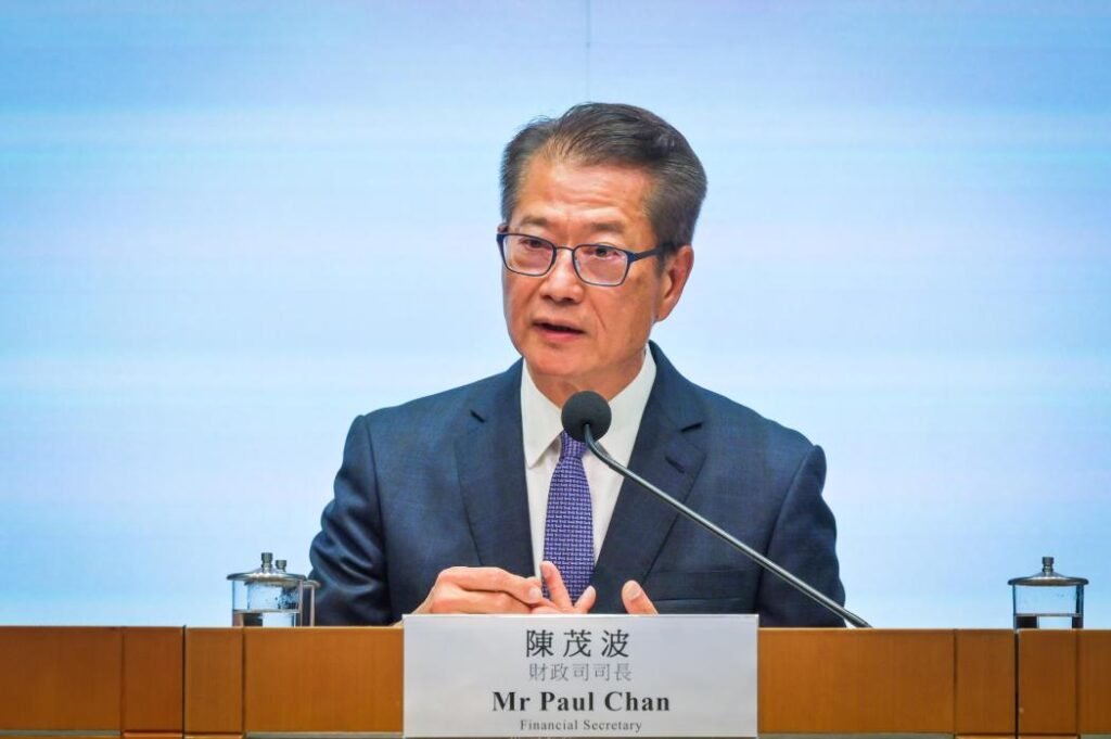 Paul Chan at a press conference on July 30, 2024. Photo: GovHK.