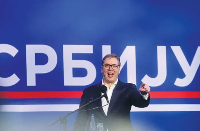 ‘WE WILL always... like the Jewish people and Israel.’ Serbian President Aleksandar Vucic has developed strong relations between Serbia and Israel under his presidency. Here, he attends a rally in the southern city of Nis last month. (credit: Sasa Djordjevic/AFP via Getty Images)