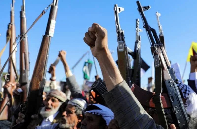 Protesters, mainly Houthi supporters, rally to show support to Palestinians in the Gaza Strip, amid the Israel-Hamas conflict, in Sanaa, Yemen December 6, 2024. (credit: REUTERS/KHALED ABDULLAH)