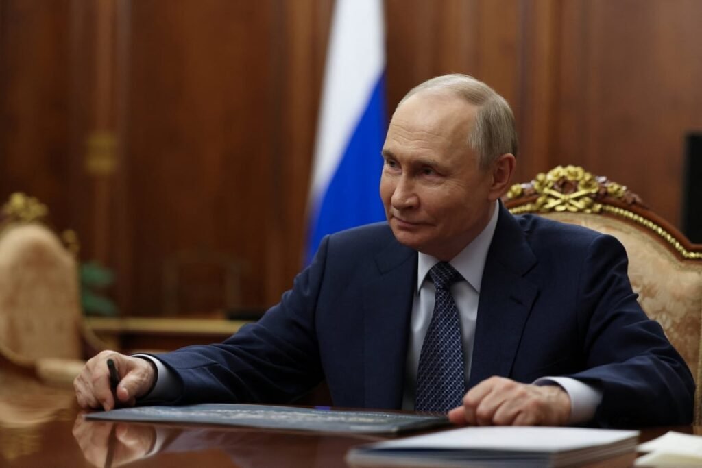 Russian President Vladimir Putin attended  a meeting with Sberbank's CEO German Gref in Moscow, Russia, July 29, 2025, but didn't address Trump's new deadline for Russia to agree to a ceasefire.