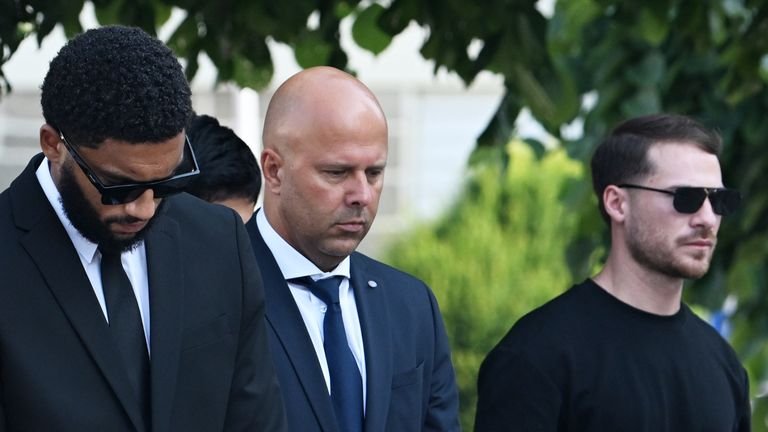 Liverpool boss Arne Slot in attendance at Diogo Jota's funeral
