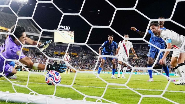 Bernardo Silva opens the scoring for Manchester City in their Club World Cup last-16 match against Al Hilal