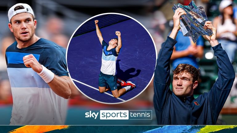 Jack Draper celebrates in Indian Wells