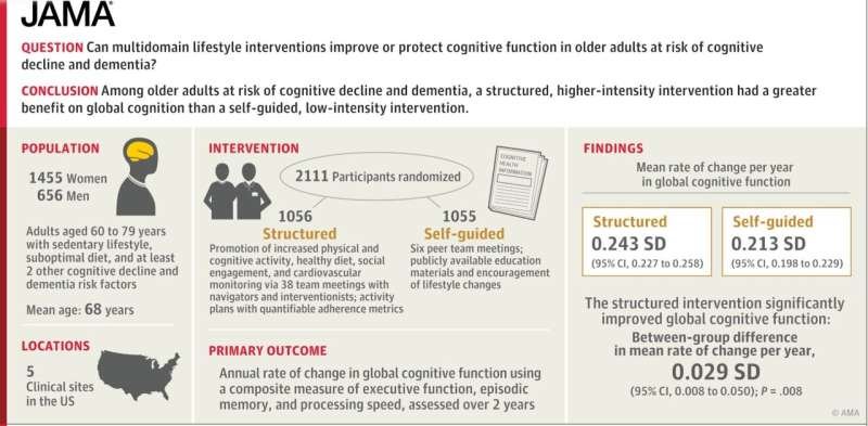 Structured lifestyle program improves cognition in older adults at risk for cognitive decline