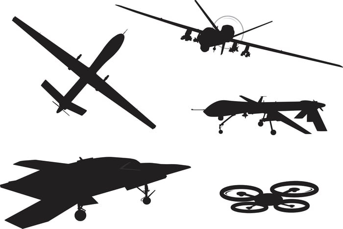 Drones silhouettes.