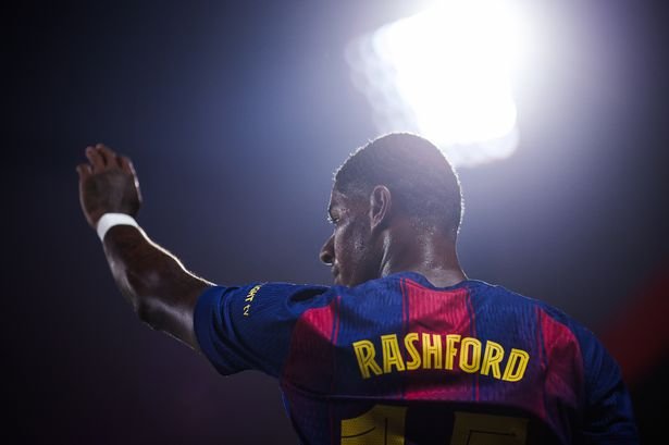 Marcus Rashford of FC Barcelona gestures during the Joan Gamper Trophy match between FC Barcelona and Como1907 at Estadi Johan Cruyff