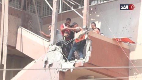 Footage captures Israeli strike on Gaza hospital, killing rescuers and journalists – video