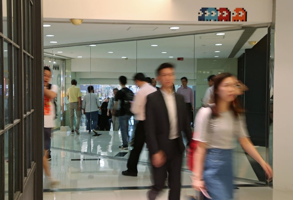 An artwork by Invader seen inside Harbour City in 2017. Photo: K. Y. Cheng