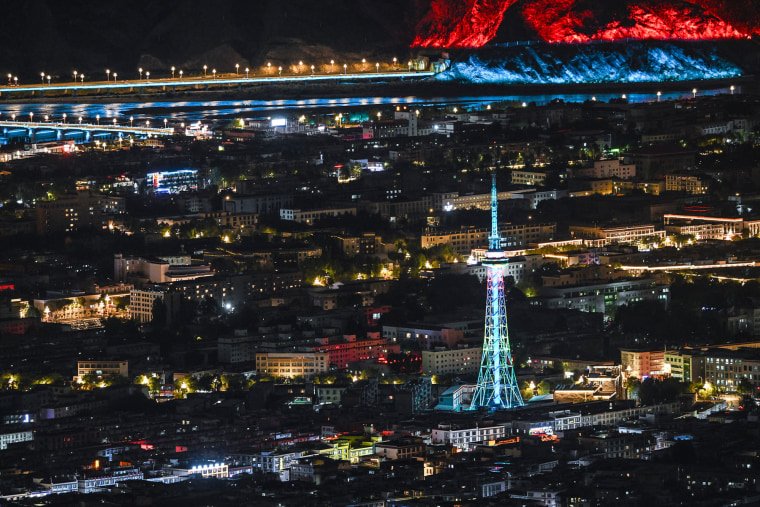 Night View Of Lhasa In Xizang