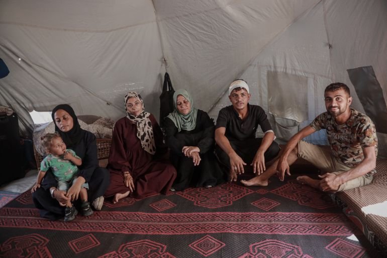 The al-Rahel family sat down in a tent