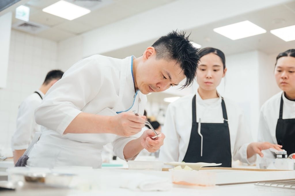Alain Huang of Restaurant A prepares a dish. The restaurant was one of three to gain a second star this year. Photo: Instagram/restaurant.a_taipei