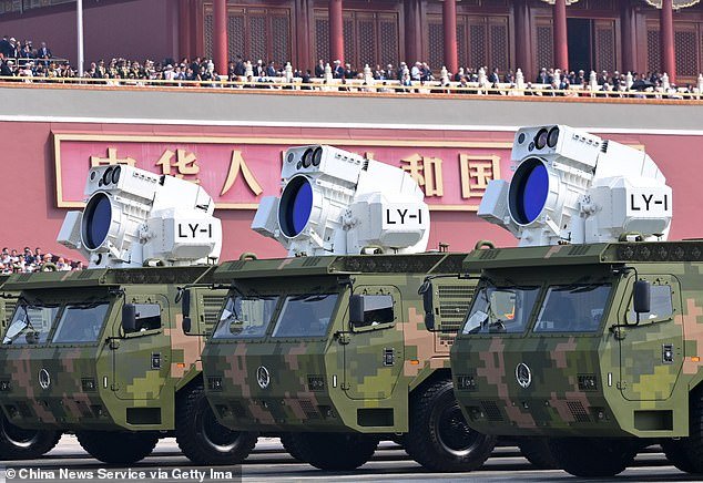 Xi Jinping showed off the LY-1 shipborne laser weapon at China's military parade