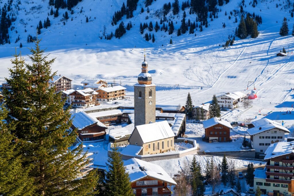 The village of Lech in Arlberg, Austria, one of the best places to go on holiday in January