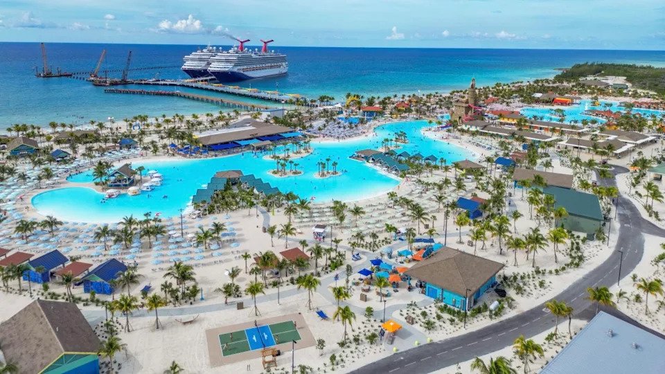 The latest hurricane season disturbances could impact upcoming cruises to Carnival's Celebration Key in The Bahamas.Image source&colon; Carnival Cruise Line