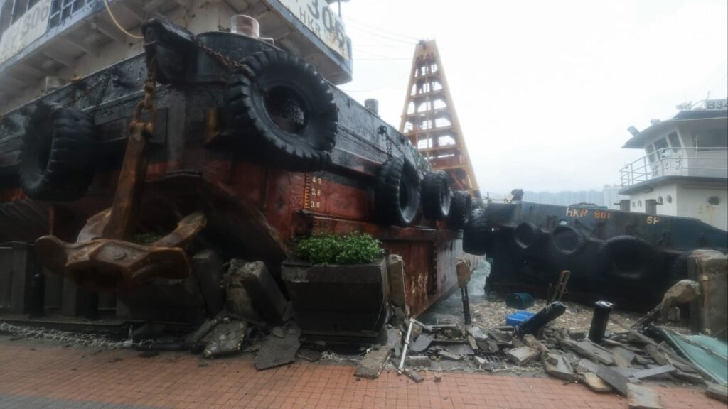 Ragasa wreaks havoc in Hong Kong, with Ocean Park hotel breached by waves, ship grounded