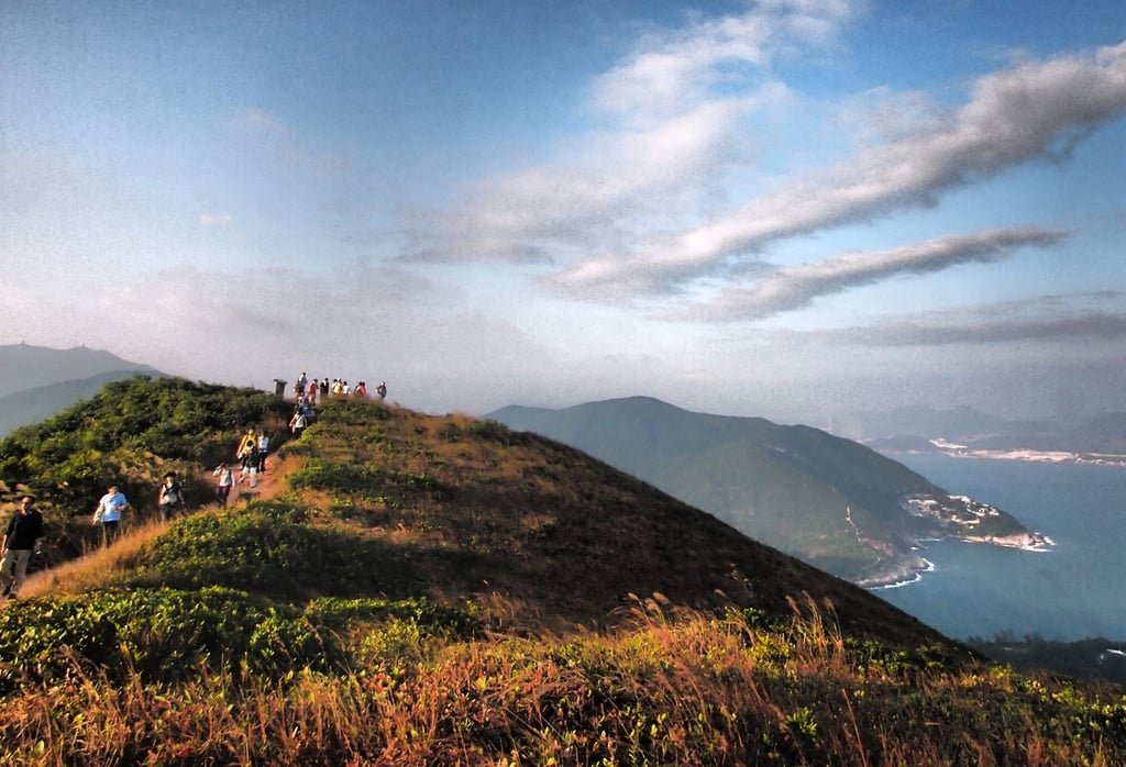 Hikers walk along Hong Kong’s Dragon’s Back trail, in Shek O. Photo: Martin Williams