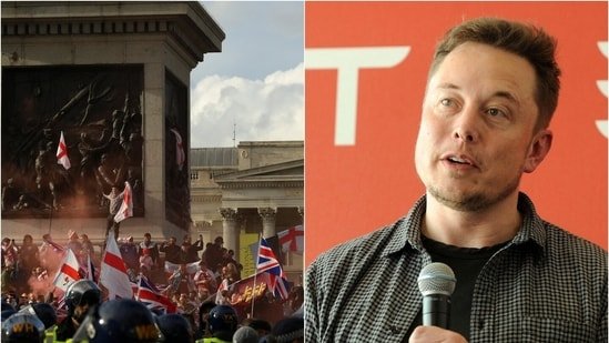 Elon Musk addressed the London far-right rally via video call, drawing cheers from the crowd and criticism from political leaders.