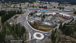 Massive girders installed for Washington’s newest freeway interchange