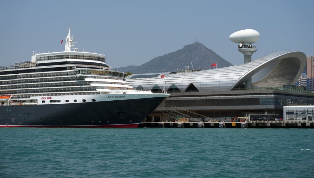 A cruise ship is berthed at the Kai Tak Cruise Terminal on March 20. Photo: Sam Tsang