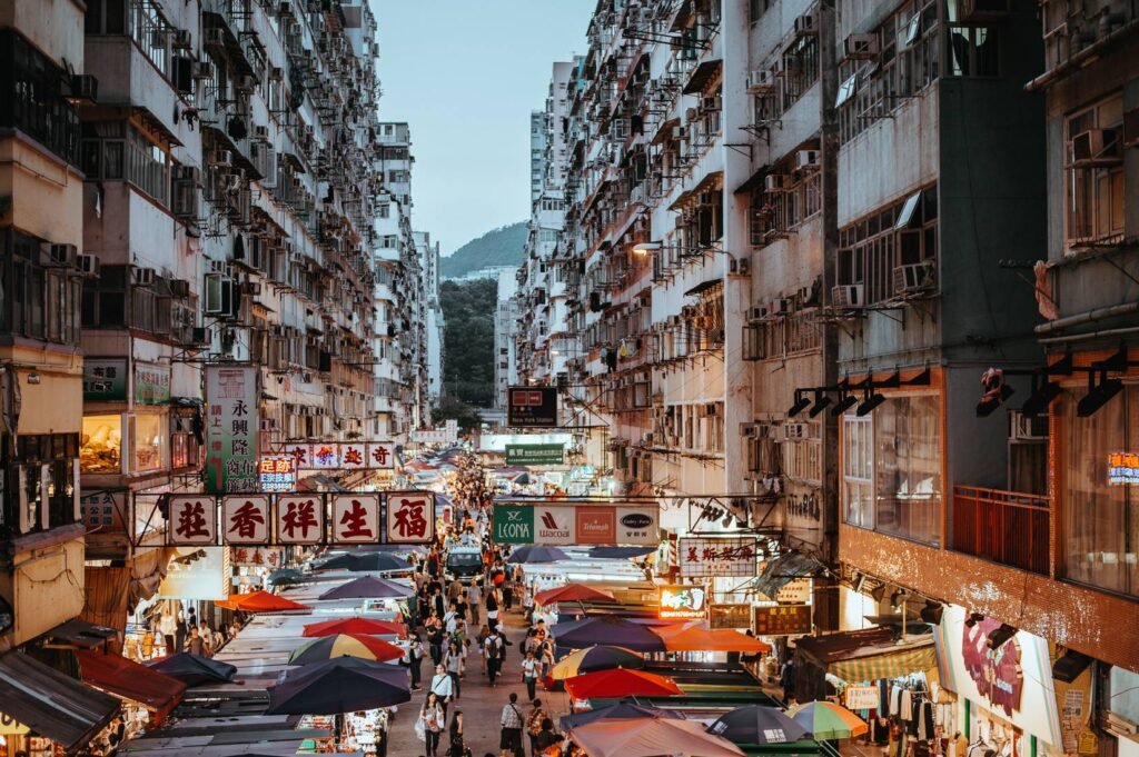 Evening market in Hong Kong