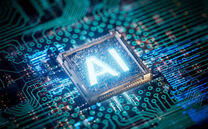 An artificial intelligence displays