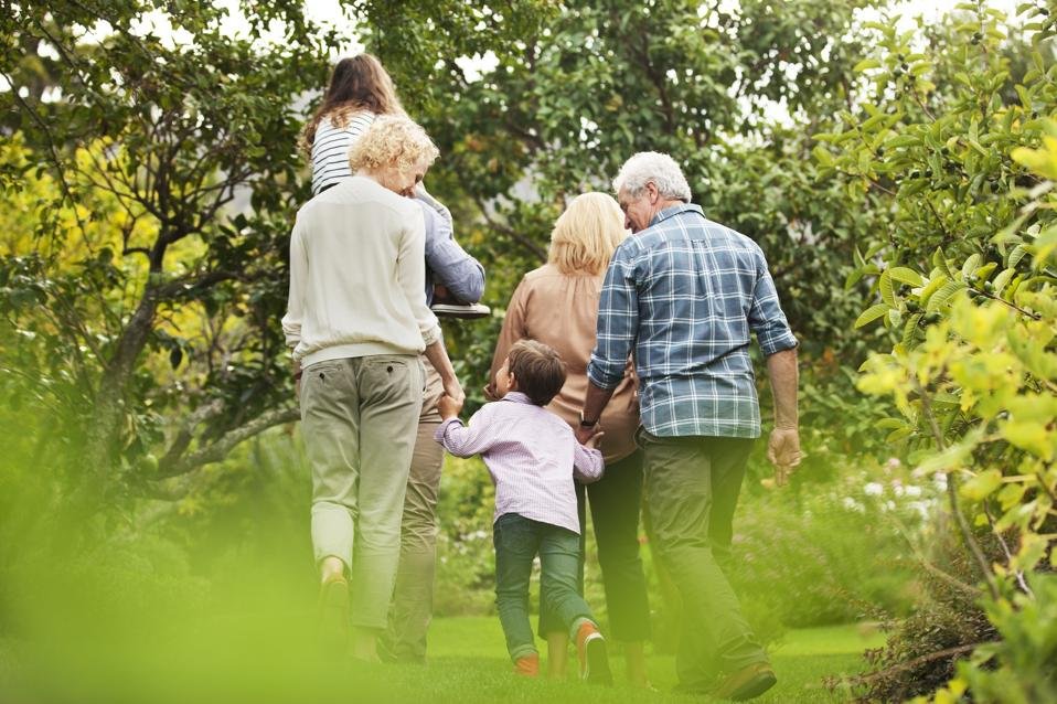 Multi-generation family spending time together.
