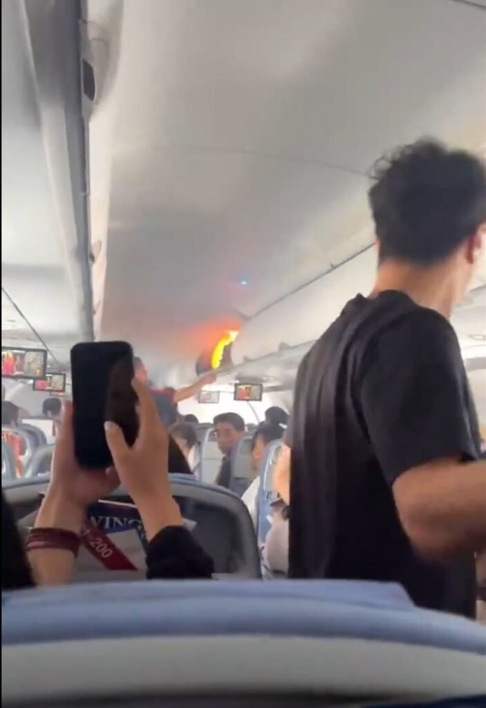 Passengers aboard the Air China flight on Saturday were heard yelling “hurry up” in Korean. Photo: Handout