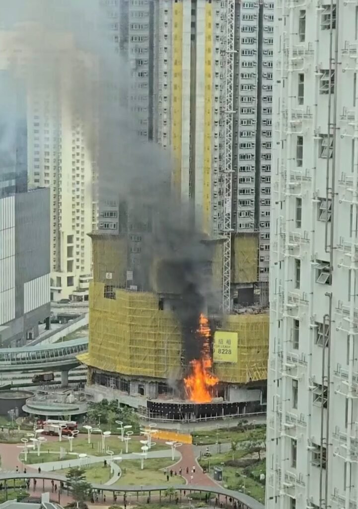 A fire engine and a team equipped with breathing apparatus have been dispatched to fight the flames. Photo: Handout