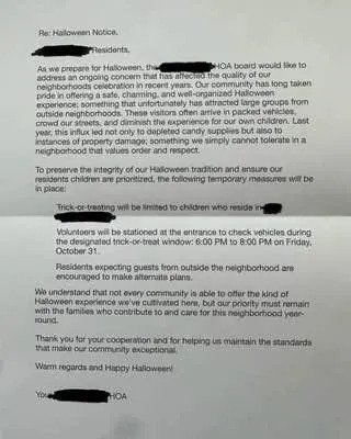 OP's letter from the HOA.