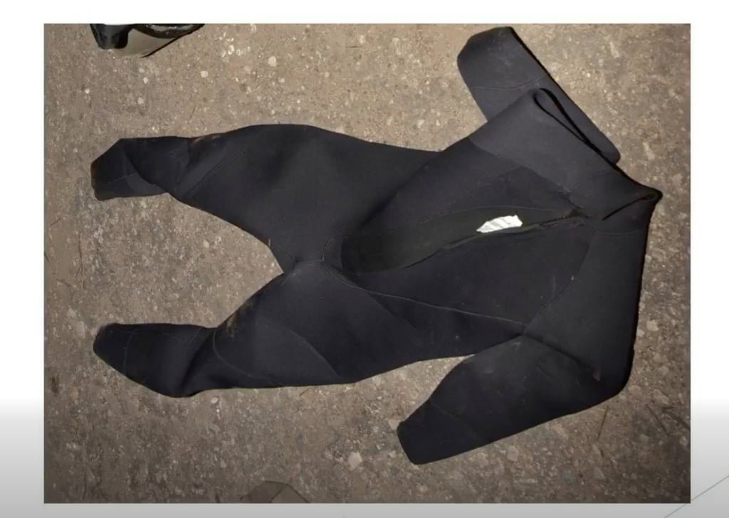 A diving suit was found near the shore along with other equipment. Photo: HKPF