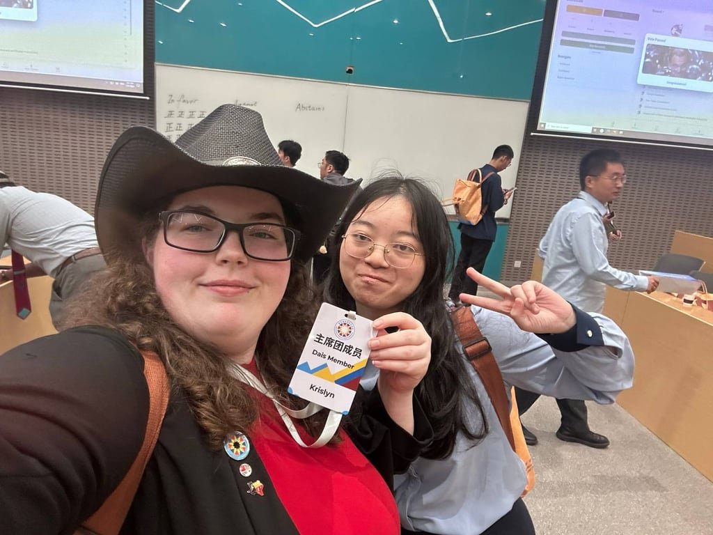 Krislyn Massey wears a cowboy hat to show off her Texas pride at Xian Jiaotong-Liverpool University in Suzhou, China. Photo: Krislyn Massey