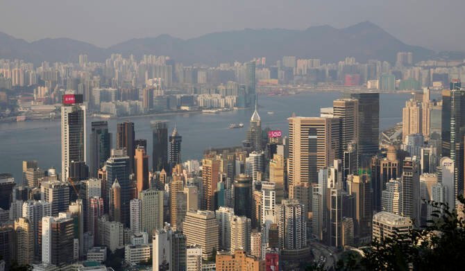 A general view of the Victoria Harbour is seen in Hong Kong. (AP)